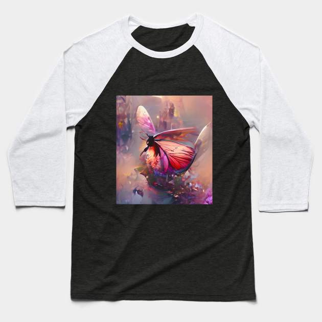 Flapping Butterfly Baseball T-Shirt by Somnio